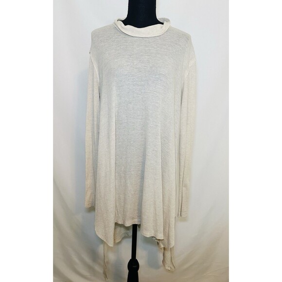 We The Free Beige Wonder Woman Mock Neck Thermal Tunic Dress Women's MEDIUM‎ - Picture 1 of 11